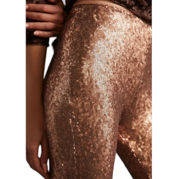 Anthropologie Joni Sequined Flare Pants SZ 8 NWT - Picture 3 of 4